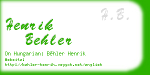 henrik behler business card
